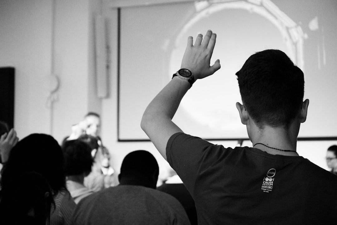 confident speaker presenting ideas