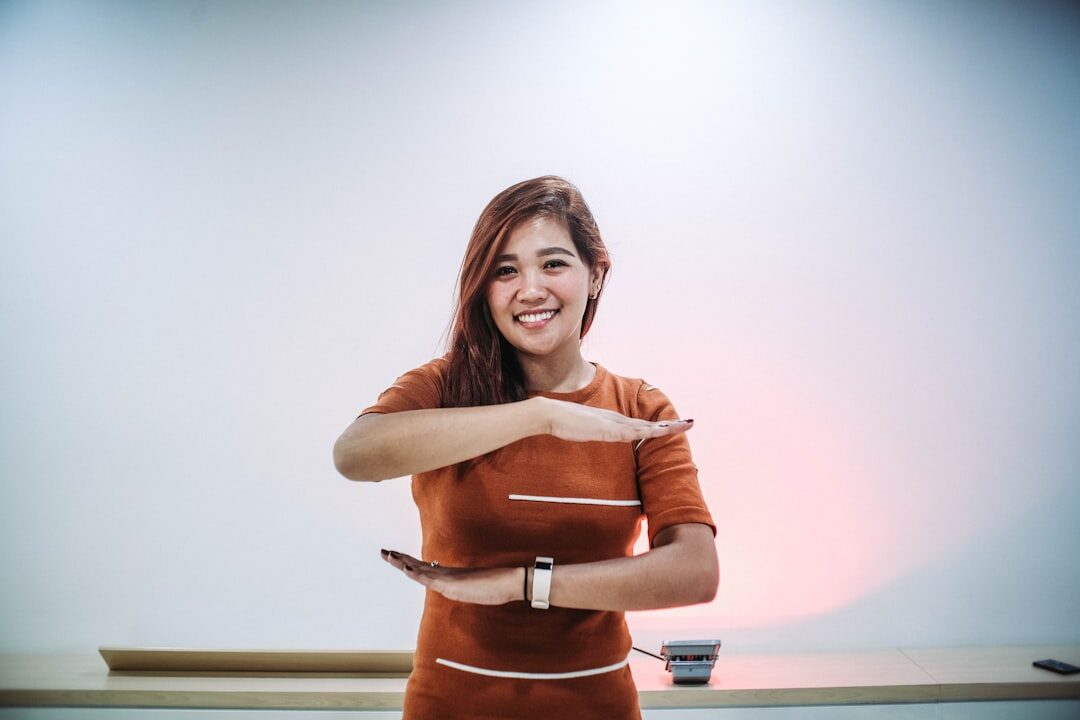confident speaker smiling
