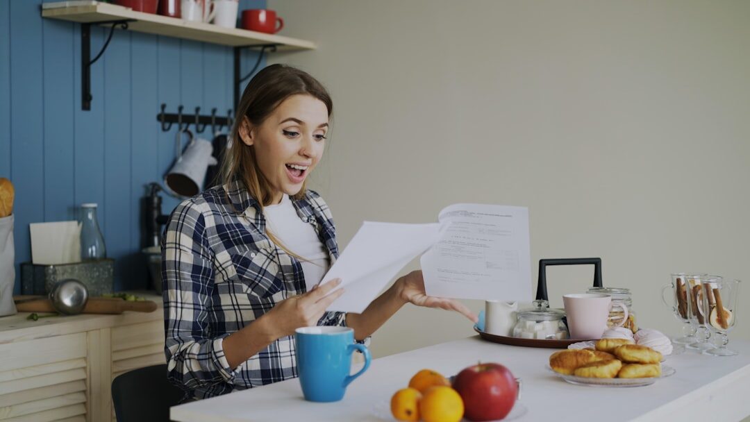 woman practicing speech at home